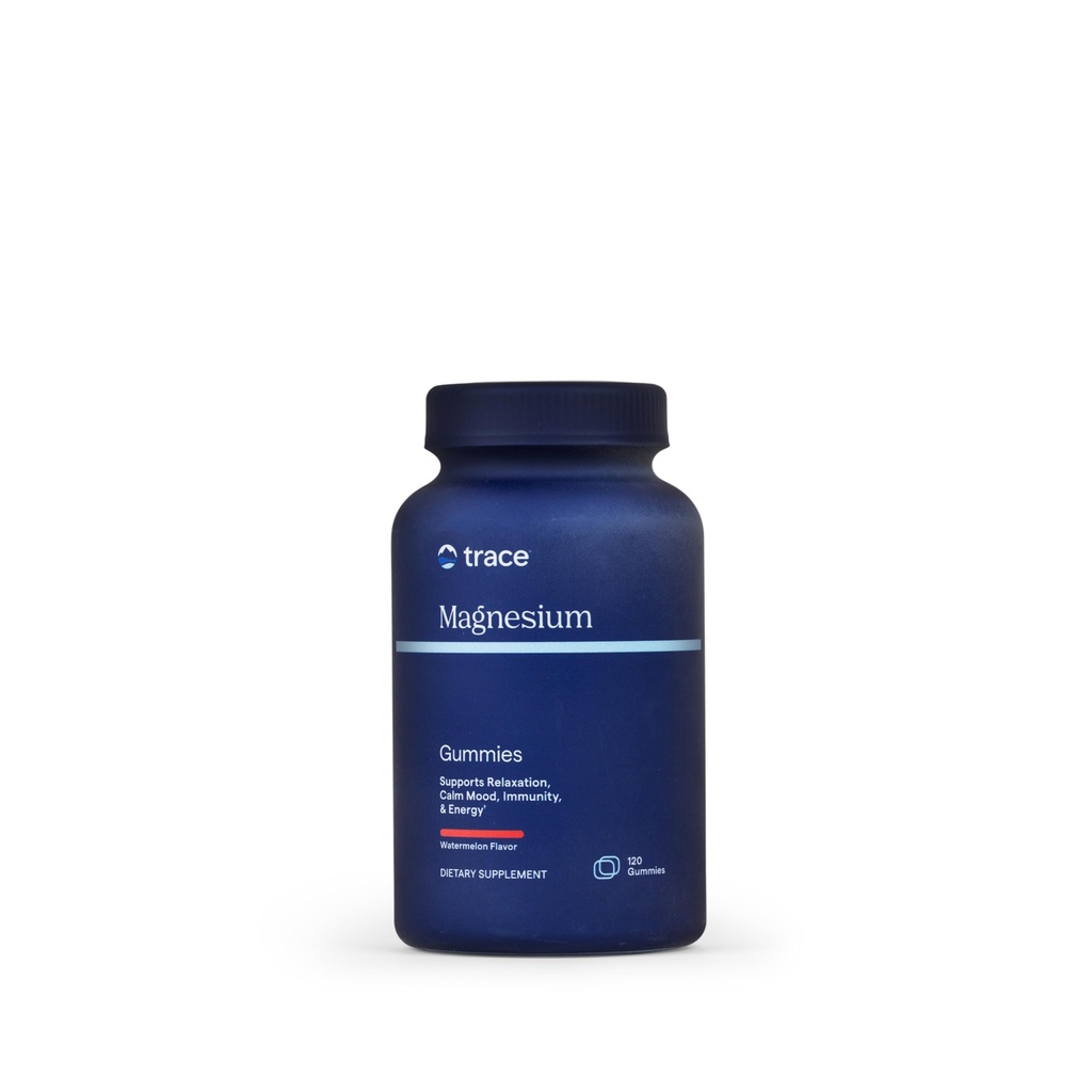 Trace Minerals Magnesium Gummis - Unterstützt einen ruhigen Mindset - Magnesium Chewables für Kinder & Erwachsene - Knochen, Verdauung, Herzgesundheit &amp; Immununterstützung - Wassermelone Flavor - 120 Zähler (120 Servierungen)