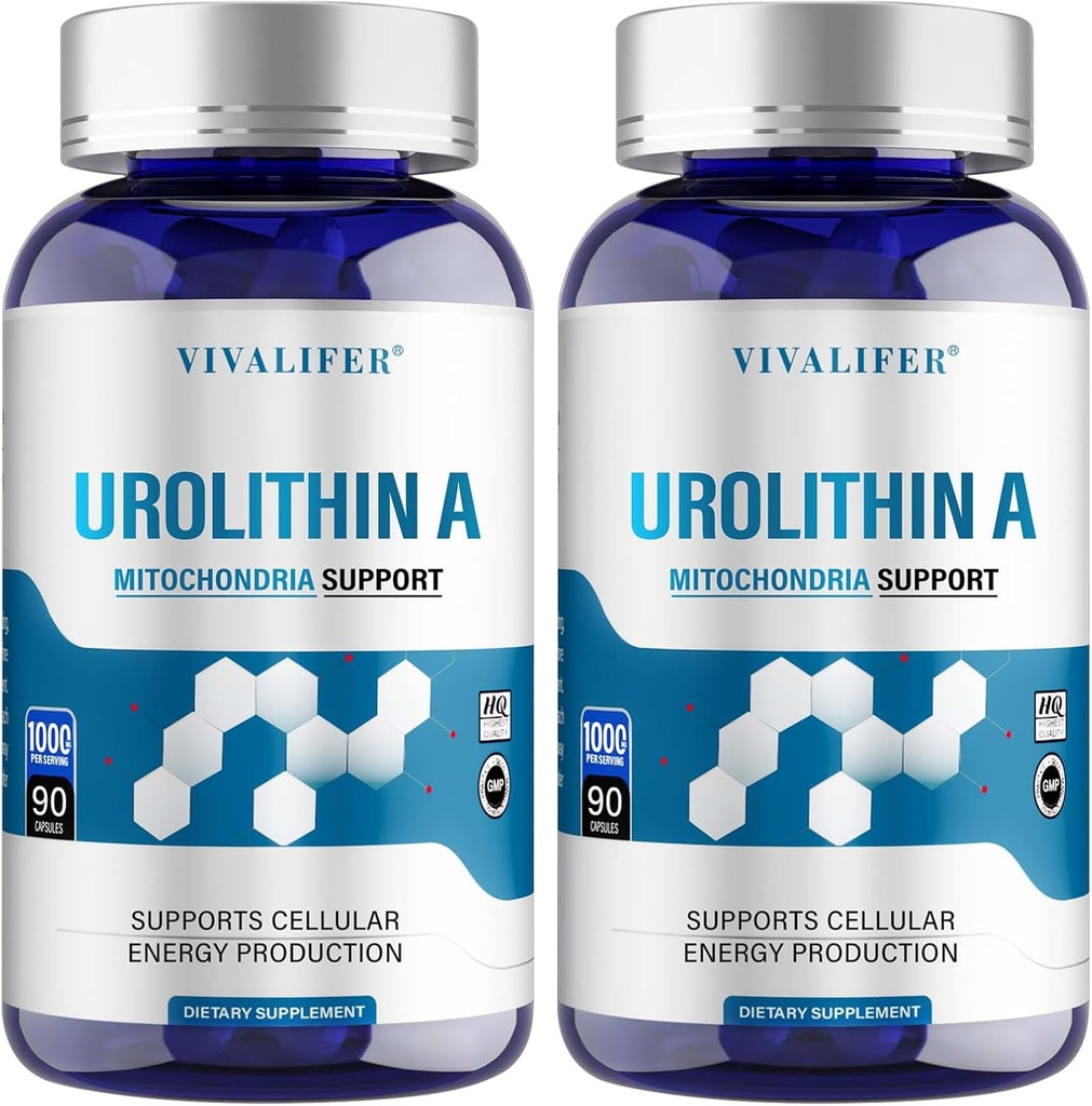 Urolithine Supplément 1000 mg, 180 Softgels Protection antioxydante puissante, promotion du vieillissement en santé et de la santé mitochondriale et de la réparation cellulaire pour les hommes et les femmes