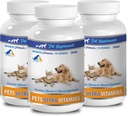 Supplemento del muscolo del cane - Animali Ultra Vitamine - per cani e gatti - Salute immunitaria - Capelli e Benefici - Cuciture del calcio del cane - 270 Treats (3 bottiglie)