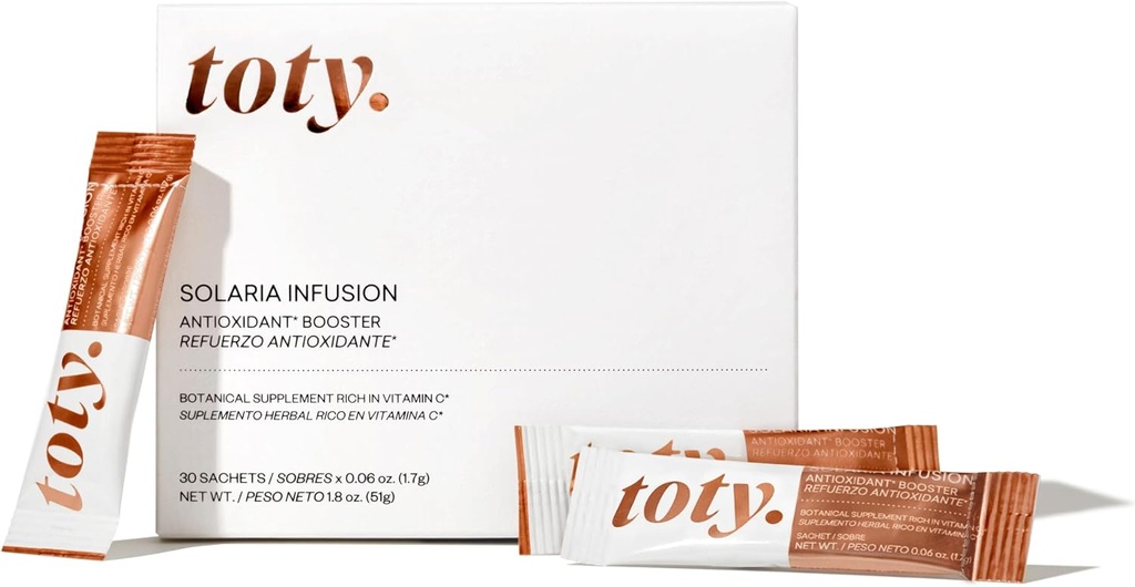 Toty - Solaria Infusion Antiossidante Booster Integratore alimentare - 240mg Polypodium Leucotomos Extract, Vitamina C 80mg Di Sofia Vergara - 30 Sachets
