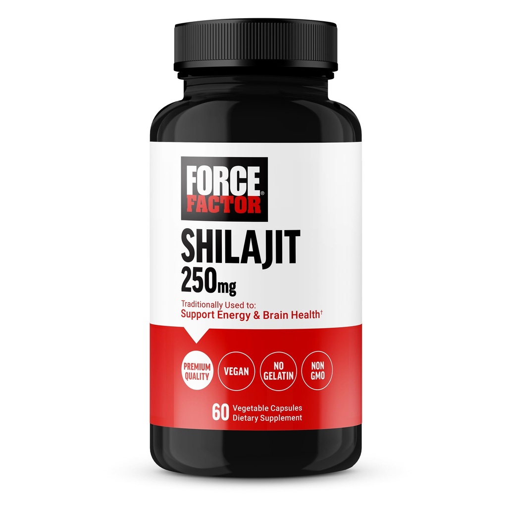 Fattore di Forza Shilajit Supplemento, Shilajit per gli uomini e le donne per sostenere l'energia e la salute del cervello, Shilajit Pure Natural, Qualità Premium, Vegan, Non OGM, 60 capsule