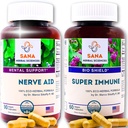 Natürliche Schlafhilfe & Immunität Boost | 10 Bio Kräuter | mit Valerian Root, Immununterstützung mit Echinacea & Vitamin C | 1350 mg Kräuter pro Servieren | von Sana Herbal
