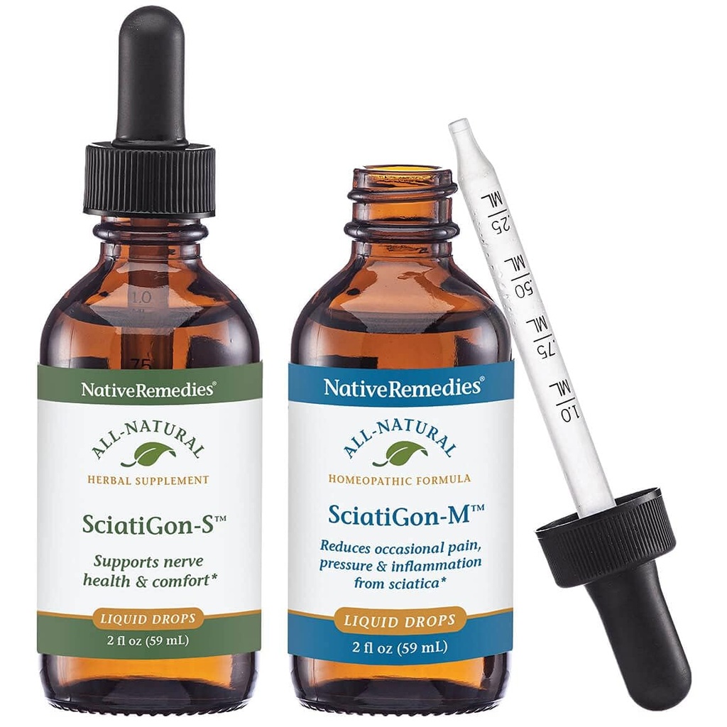 Rimedi nativi Completo Sciatigon ComboPack - Tutto naturale supplemento di erbe aiuta a ridurre la pressione sulla nerva Sciatica e naturale omeopatica Rimedio riduce dolore, grumi e numbness