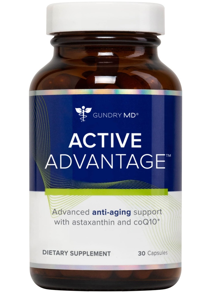 Gundry MD® Active Advantage Astaxanthin e CoQ10 Supplemento per sostenere energia, resistenza e metabolismo, 30 conte