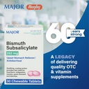 MAJOR Bismuth Subsalicylate 262mg Chewables - Angebote Heartburn, Indigestion, Nausea, Durchfall, und Upset Stomach Relief - Antidiarrheal - 30 Kautabletten