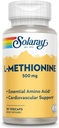 SOLARAY L-Methionin Ergänzung, 500 mg | 30 Count