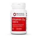 PROTOCOLE POUR LA BALANCE VIE Vitamine D3 1 000 UI - Soutien immunitaire Bons et dents forts - 120 Softgels