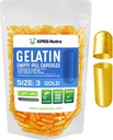 XPRS Nutra Größe 3 Leere Kapseln - 100 Count Leere Gelatine Kapseln - Pillen DIY Kapsel Füllung - Pure Bovine Pille Gel Kapseln füllbar für Do-It-Yourself Vitamine und Ergänzungen (Gold)