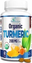 Organic Turmeric - 2100mg USDA Organic Turmeric Curcumin mit schwarzem Pfeffer, Vegan - 60 Tabletten