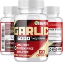 BEBEFEN Suppléments d'ail - Capsules d'extrait d'ail pour le système digestif, la santé immunitaire et le bien-être général - Végétarien, non-OGM