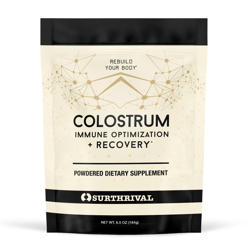 Surthrival: Kolostrum-Pulver (6,5 Unzen), Immunoptimierung & Erholung, Pulver-Diätsergänzung, Gutgesundheit, Immununterstützung, Keto Friendly