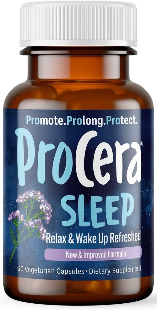 Procera Sleep - Wake Feeling Refreshed - Aiuta a Regolare Cicli Circadi - 7 Ingredienti Naturali Prove Clinicamente - Non Habit-Forming - Nessun Effetti collaterali - Theanine - Melatonin - Lemon Balm - 60 Conte