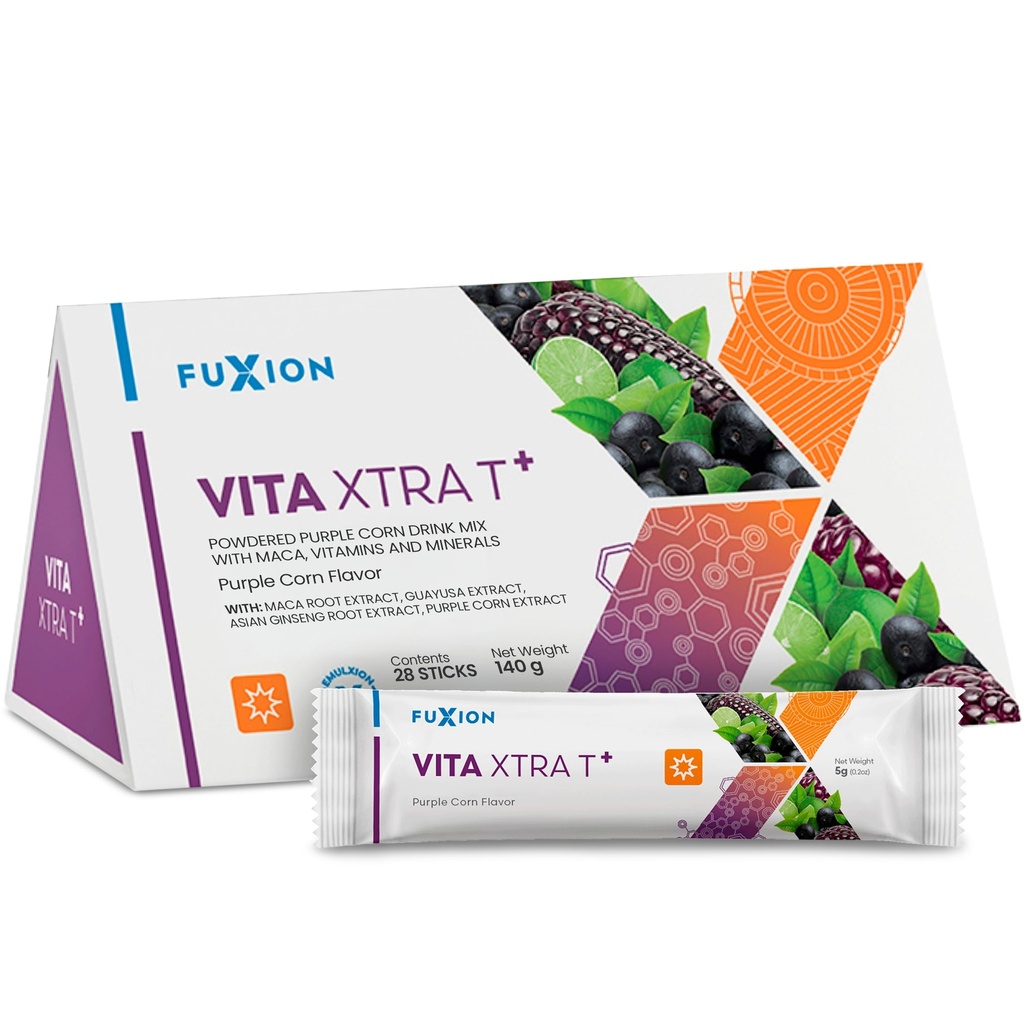 Fuxion VITA Xtra T+, Long-Lasting Energy Boost che durerà l'intera giornata, Energy Drink (VITA Xtra T+, 28 Sticks)