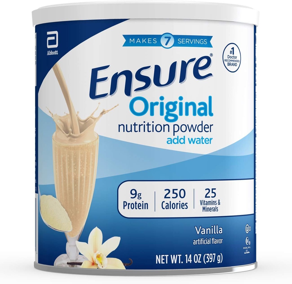 Assicurare la polvere di Shake di nutrizione originale con 9 grammi di proteine, Agi di sostituzione del meal, Vanilla, 14 oz