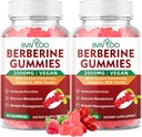 2 Pack Berberine Gummies, 2000mg Hohe Potenz Berberine HCI Supplement, Plus Ceylon Cinnamon, Milchdistel für Frauen & Männer, Immunsystem & Stoffwechselunterstützung - 120 Gummies