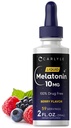Carlyle Melatonin 10mg | 2 fl oz Liquid Drops | Berry Flavor | per Adulti | Non OGM, Integratore Vegetariano