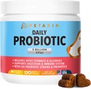 Probiotici per Cani - 6 Strains con Prebiotici - Supporti Sistema Digestivo e Immune – Rilievo per Diarrea, Respiro cattivo, Allergie, Gas, Costipazione, Spot Caldi - Made in USA - 120 Chews