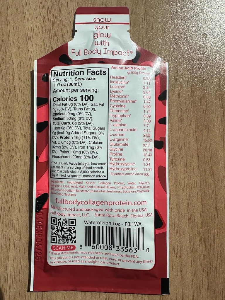 Integratore di proteine del collagene liquido 16g (16g) di peptidi di collagene idrolizzati Tipi I & III per capelli sani, pelle, unghie e articolazioni, 1oz Packet (Trial Pack - 2 di ogni aroma)