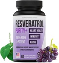 Trans-Resveratrolo Integratore Antiossidante altamente purificato & Biodisponibile per Attivazione SIRT1 Unico - Promuovi la Riparazione Cellulare, Longevità, Cervello, Cuore, DNA - 60 capsule