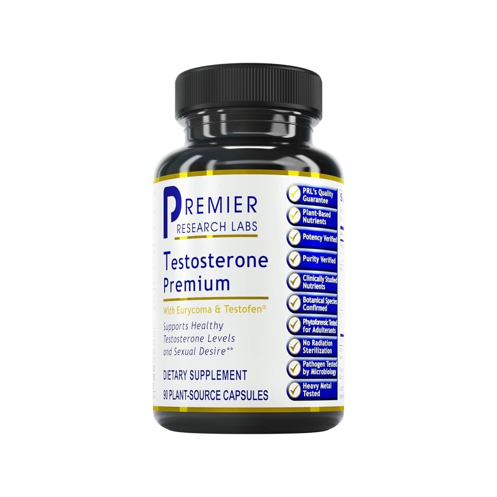 Premier Research Labs Testosteron Premium - Testosteron Ergänzung für Männer, Alle natürlichen Testosteron-Komplex, Premier Labs Testosteron-Unterstützung, Fenugreek, Cordyceps & Maca - 90 Vegetarische Kapseln