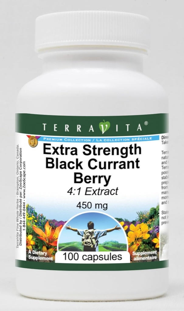 Estratto di ribes nero ad alta resistenza 4:1 - 450 mg (100 capsule, ZIN: 514114) - 2 confezione
