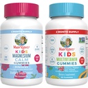 MaryRuth Organics Multivitamine (Strawberry) et Magnésium Calm Gummies (Hibiscus) pour les enfants.