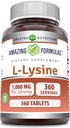 Erstaunliche Formeln L-Lysine 1000 Mg | 360 Tabletten | Nahrungsergänzungsmittel