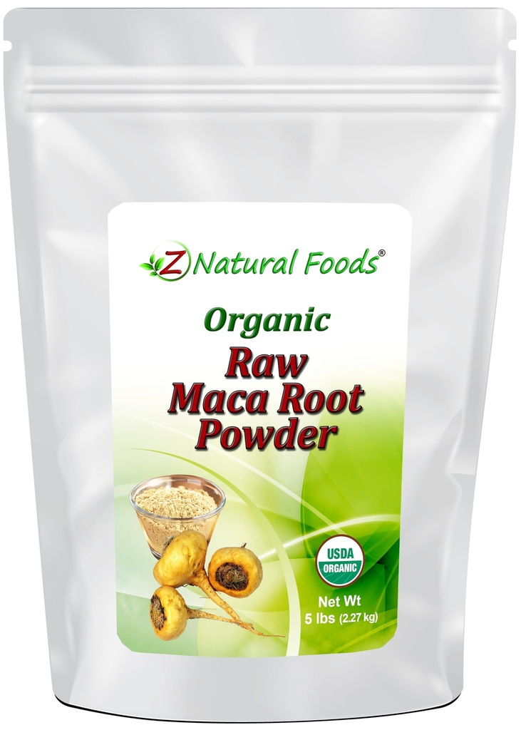 Polvere di radice di maca organica - Bulk 5 lb Dimensioni - Adaptogen Superfood Supplemento - Rosso, Giallo & Black Blend coltivato in Perù - Mix In Bevande, Succo, Smoothies, & Ricette - Raw, Vegan, Non OGM, Gluten Free