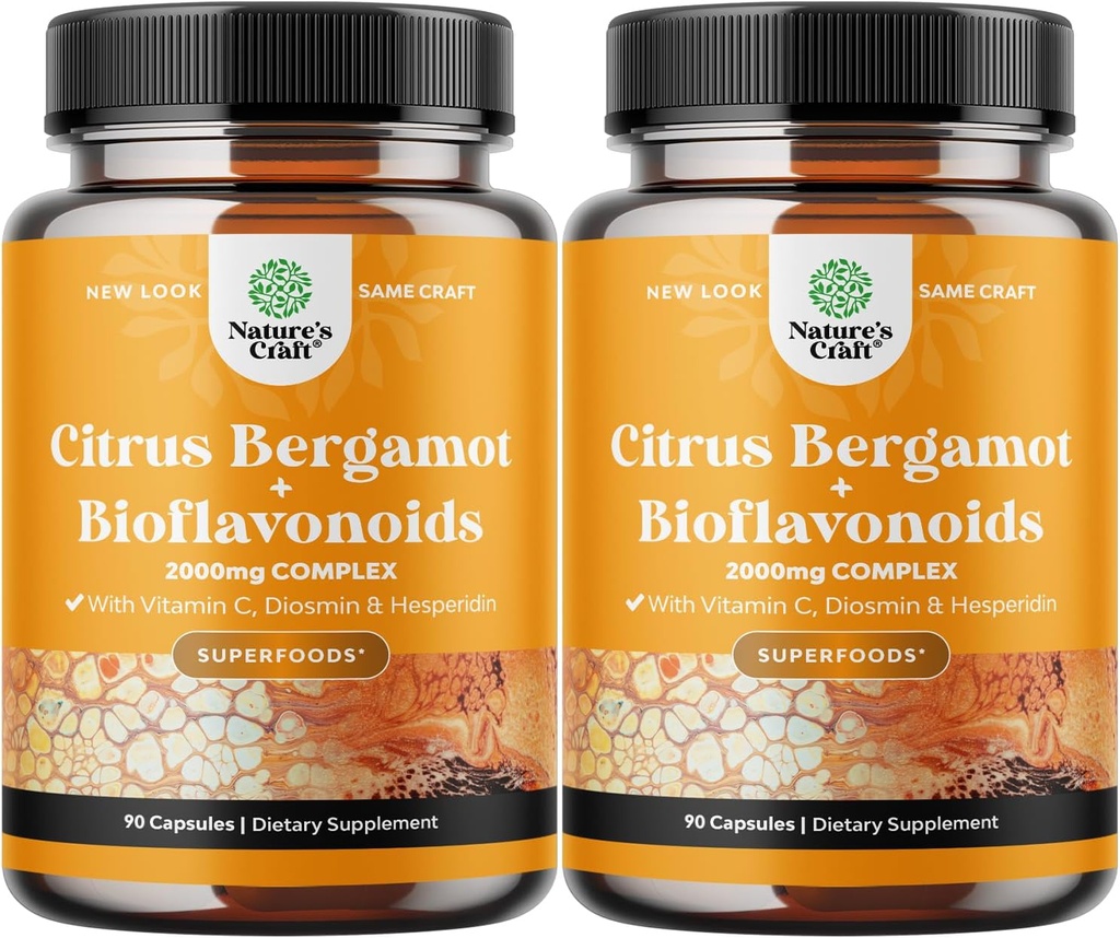 Citrus Bergamot Supplemento con Citrus Bioflavonoidi - Ultimate Citrus Bioflavonoids Supplemento con Citrus Bergamot Extract 1000mg Rutin and Hesperidin for Immunity & Heart Health Support (2 Mesi)