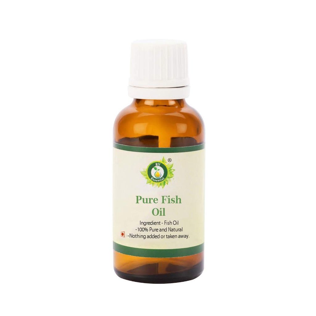 Fish Oil | Cod Liver Fish Oil | für Haut | Moisturizes Haut | Nourishes Haut | Anti-Aging | Kämpfe Akne | für Haare | für Haarwachstum | Verhindert Haarausfall | für Augen | 30ml | 1.01oz von R V Essential