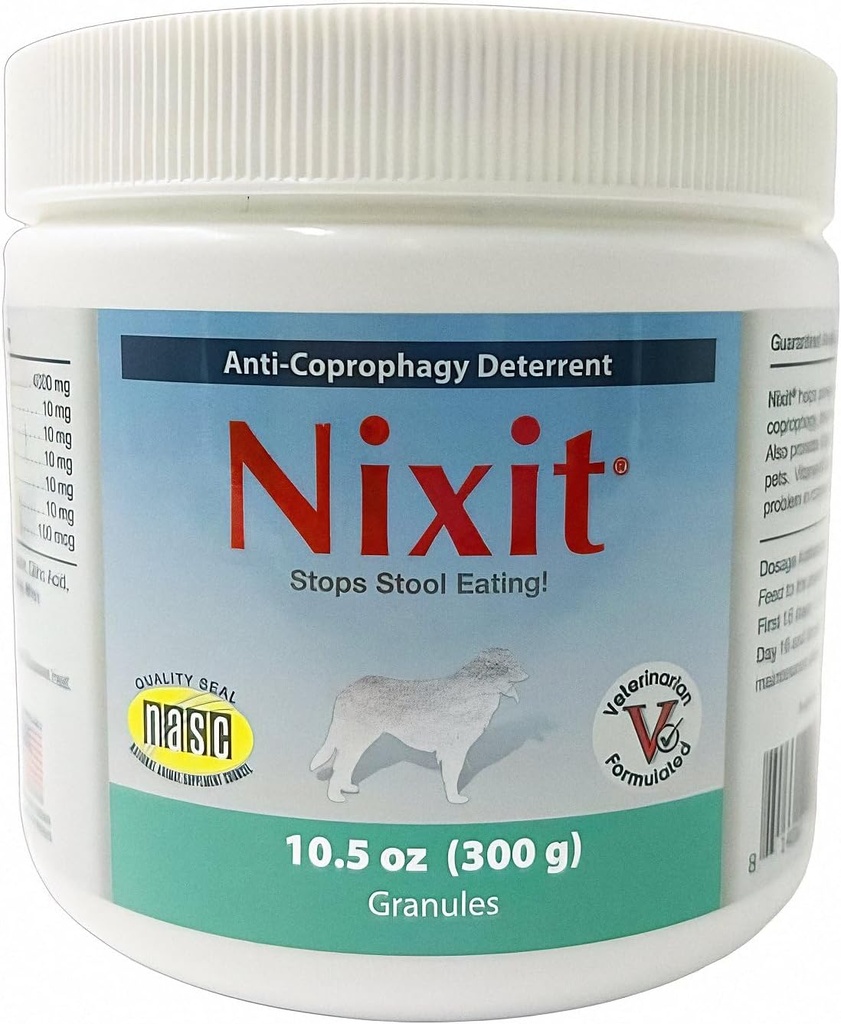 Nixit Hocker-Eating-Vorbeugung für Hunde - Vitamin B-Ergänzung - Huhn Leber und natürlicher Fisch Geficktes Pulver - 10,5 oz