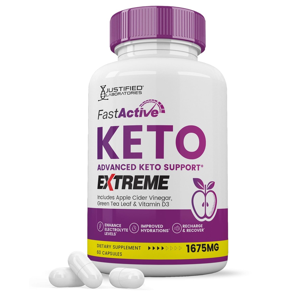Schnelle aktive Keto ACV Extreme Pillen 1675MG Keto Unterstützung Mischung zu Fastactive Keto ACV Gummis Formuliert mit Apple Cider Essig Extra Virgin Olivenöl Pulver Grüner Tee Blatt 120 Kapseln