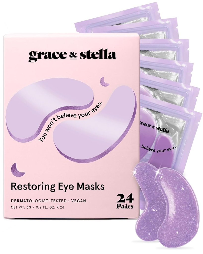 Anmut & Stella Retinol Unter Augenaufnäher für Puffy Eyes und Dark Circles - Restauration Gel unter Augenmasken mit Hyaluronsäure - Vegan Cruelty-Free Skincare, Geburtstagsgeschenke für Damen (Paar, 24 Paare)