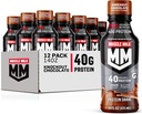 Muscolo Latte Pro Advanced Nutrition Protein Shake, Knockout Chocolate, 14 Fl Oz Bottiglia, 12 Pack, 40g Protein, 1g Zucchero, 16 Vitamine & Minerali, 6g Fibra, Workout Recovery, Packaging May Vary
