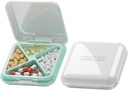 DUBSTAR Pille Case, Small Pill Box - Wasserdichte tragbare tägliche kleine Pille Case für Geldbörsen Tasche Kompakte Reisemedizin Halter für Vitamine, Fischöle, Ergänzungen, Medikamente (Weiß)