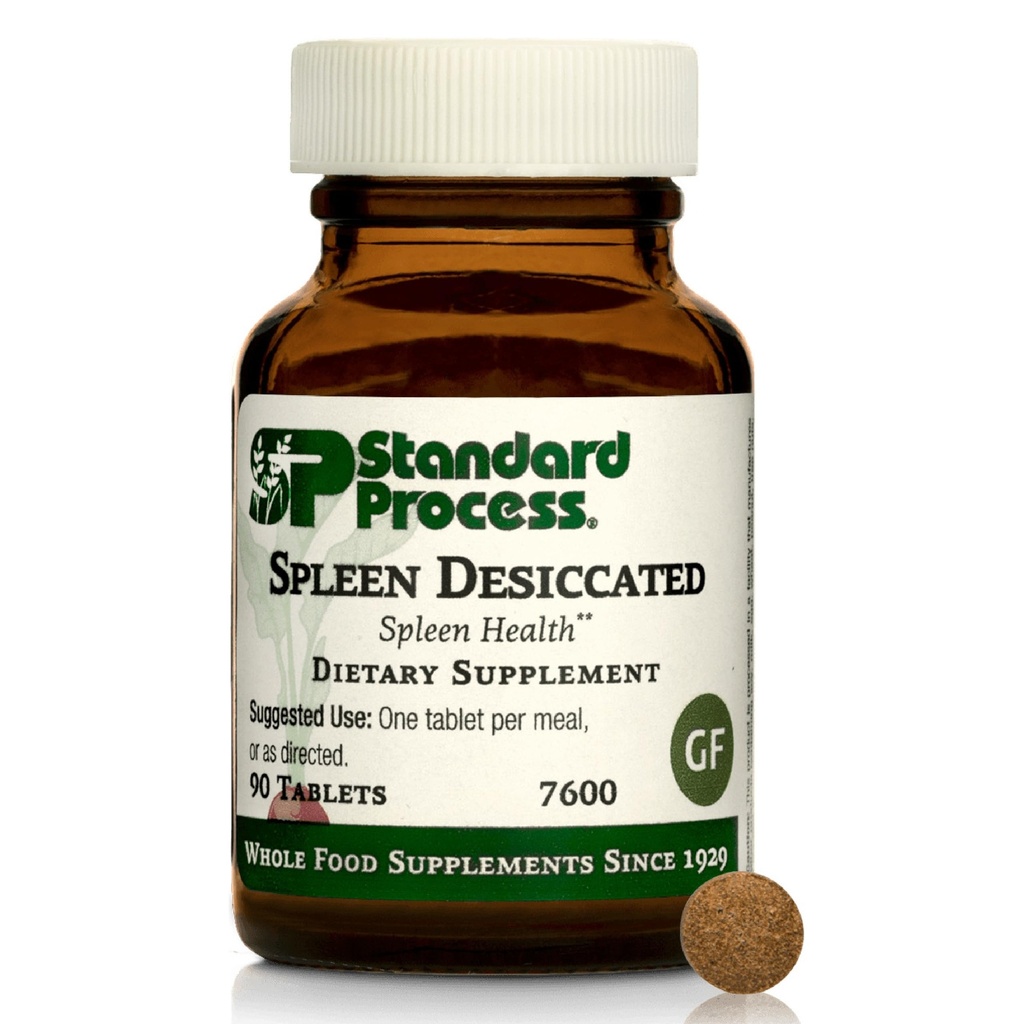 Standard Process Spleen Desiccated - Integratore a base di alimenti completo per sostenere la salute di Spleen - Aid Healthy Immune System - Integratore con la miscela di proteine con Bovine & Ovine Spleen - 90 compresse
