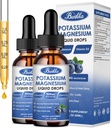 (2 Pack) Kalium Magnesium Supplement Flüssigkeit mit Kalium, Magnesium, Kalium, Vitamin D3, Zink, für Erwachsene und Kind, Zuckerfrei
