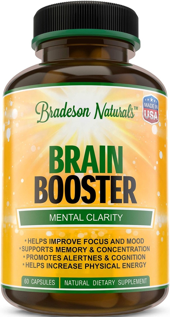 Brain Booster Supplemento per Focus, Memoria, Clarity e Energia. Nootropics Booster. Sblocca il tuo potenziale completo - 60 capsule Made in USA