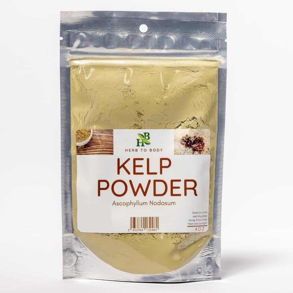 Poudre de kelp d'herbe vers le corps
