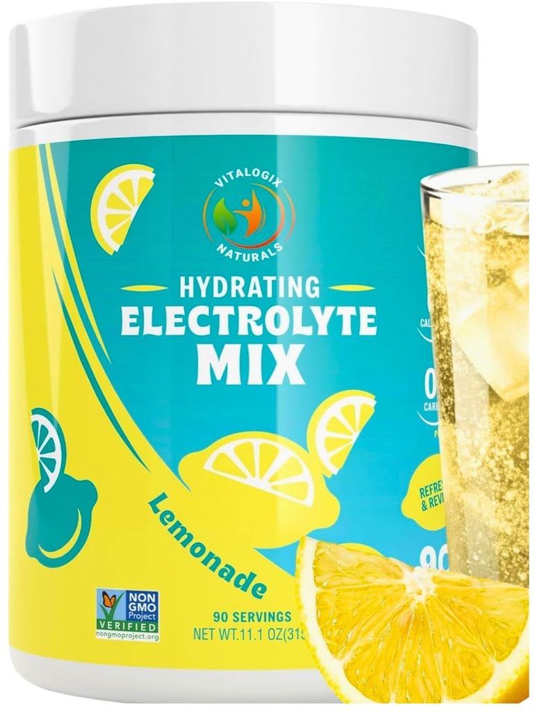 Elektrolyt-Pulver – Zero Sugar Lemon Hydration Mix | 90 Servierungen | Keto, Vegan, Gluten-Free | Natürliche Elektrolyte für Muskelrückgewinnung, Energie & Immununterstützung | Elektrolytgetränk für Frauen