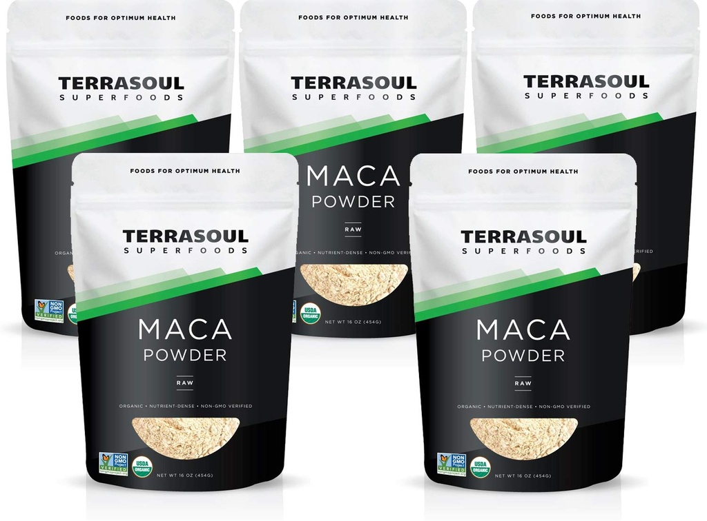 Terrasoul Superfoods Organic Raw Maca Powder, 5 Lbs - Qualità Premium | per supportare la maggiore stamina & Energy
