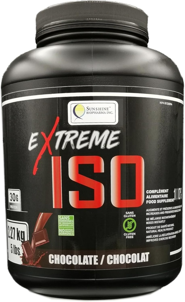 Extreme ISO, 100% Whey Protein Isolate, 5 lb (2.27 kg) keine Fat Low Calories Protein Quelle, um Muskelwachstum und schnelle Erholung (Chocolate) zu fördern