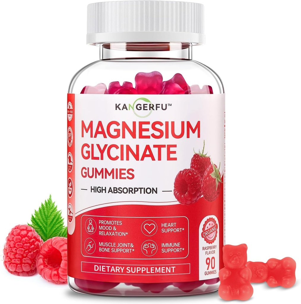 Beste Magnesium Glycinate Gummies-300mg,Glycinate Magnesium Supplement für Frauen, Hohe Absorption Magnesium Vitamine Gummy (60) Vegan Cont,Flexibilität &Joint Health Supplement