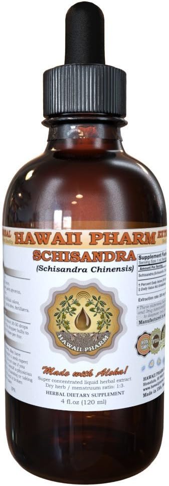 Hawaii Pharm Schisandra Liquid Extract, Organic Schisandra (Schisandra Chinensis) Tincture, Integratore di erbe, Made in USA, 4 fl.oz