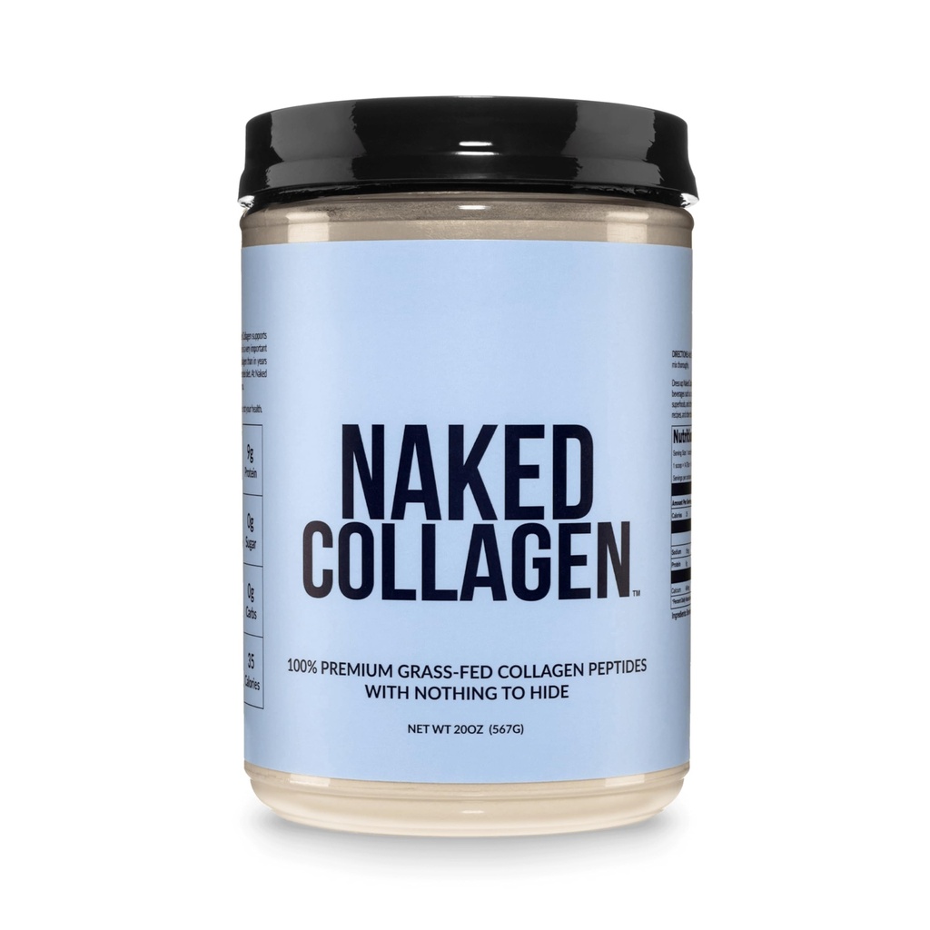 Naked Collagen Peptides Protein Powder, 60 Servierungen, Weide-Raised, Unflavored Grass-Fed Hydrolyzed Collagen Supplement, Paleo Friendly, Non-GMO, Keto, Gluten Free, 20oz