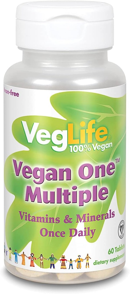 VegLife Vegan One Multi Iron Free Vegan Tablet, 60 Conte