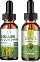 Mullein Tropfen für Lungen, Mullein Blatt Extrakt 1000MG für Lung Cleanse & Soursop Graviola Flüssigkeitstropfen 1800mg, Soursop Blätter Extrakt für Zellregeneration