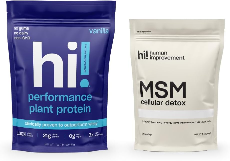 Miglioramento umano Vanilla Performance Protein e MSM Cellular Detox Bundle