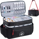 BAGSFY Travel Medicine Bag Organizer, Sacchetto Medico Vuoto, Bottiglia di Pillola Organizzatore per la casa, Grande stoccaggio di farmaci, Custodia di trasporto di viaggio Borsa di primo soccorso Bags vuoto, Kit di emergenza.