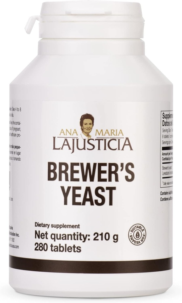 Ana Maria Lajusticia- BREWER'S Yeast - Quelle der Vitamine, Herzgesundheit und gesunde Verdauung - 70 Tage Behandlung Pack . Zuckerfrei & Vegan freundlich.